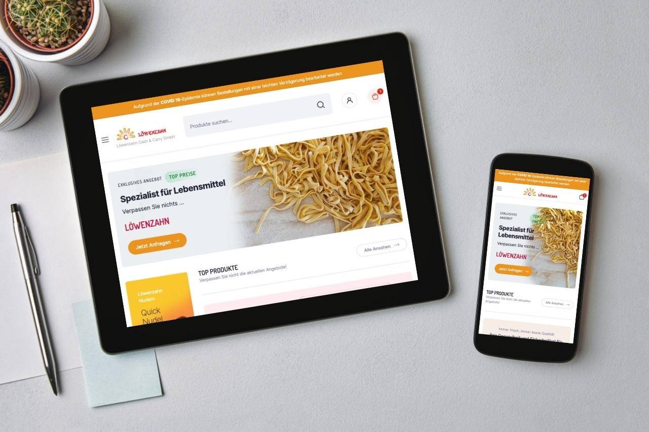 Online-Shop am Tablet und Smartphone